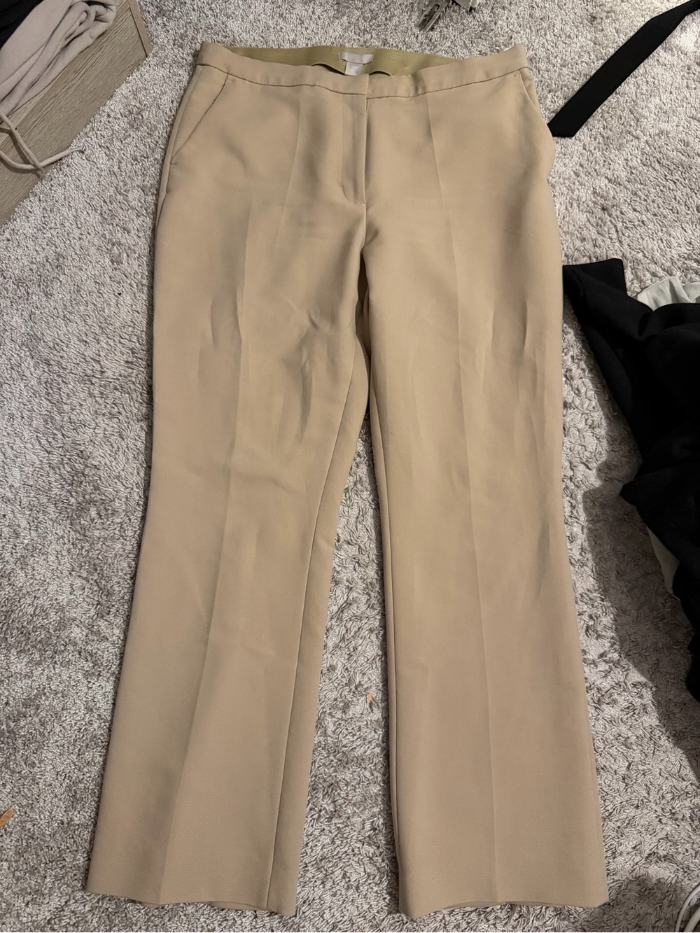 H&M Beige Women's Straight-Leg Dress Trousers